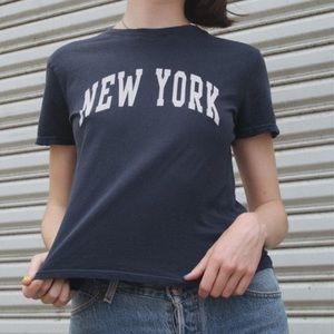 Brandy Melville Navy Blue New York T-Shirt